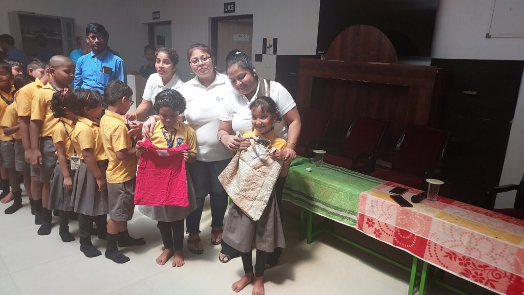Distribution of RagBags at Utkal Gaurav International School